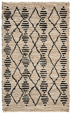 SAFAVIEH Bohemian Collection 4' x 6' Beige / Black BOH703Z Handmade Moroccan Tribal Jute Area Rug - size: 4' x 6' (Rectangular)