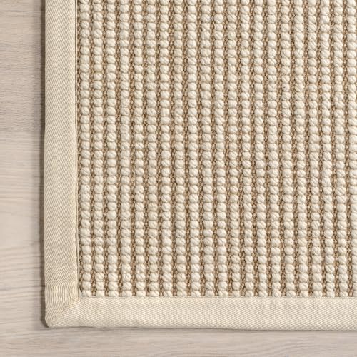 Rugs USA 11'6" x 14'6" Patricia Handmade Jute and Wool Indoor Area Rug, Solid Farmhouse Design, Natural Fiber, for Bedroom, Living Room, Hallway, Office, Kitchen, Entryway, Ivory - size: 11'6" x 14'6" (Rectangular)