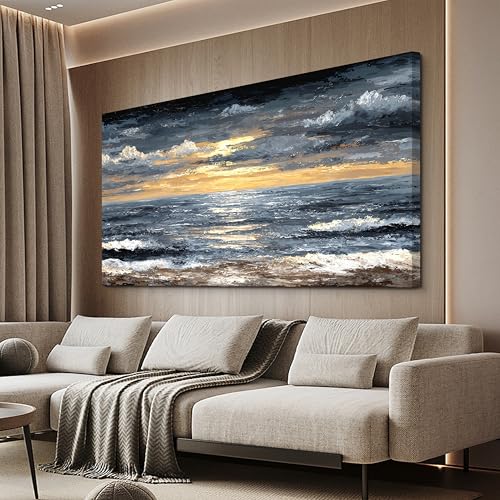 Canvas Wall Art Decor Wall Art Pictures for Living Room Abstract Coastal Wall Art Prints Modern Landscape Wall Art Decorations Abstract Canvas Art Wall Decor Bedroom Office Decor 20" X 40" - color: JYR-01R, size: 40"L x 20"W