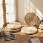 Lineshading 4 Pcs 12 Inch Boho Floor Cushions Classroom Decorations Extra Thick Cattail Grass Corn Double-Layer Flexible Seat Floor Cushions for Classroom Kids Students Learning Daycare School Chair