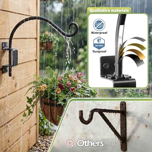Lifyzoon Swivel Hanging Plant Bracket Outdoor: 22Inch Swivel Plant Hangers Bracket, 80lbs Weight Capacity - Rustproof Swivel Wall Hook for Large Bird Feeder, Birdhouse, Wind Chimes - size: 22 Inch
