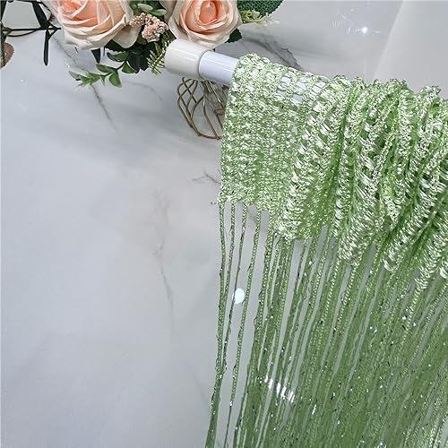 ave split Decorative Door String Curtain Wall Panel Fringe Window Room Divider Blind Divider Tassel Screen Home 100cm*200cm (Fruit green18) - color: Fruit Green18