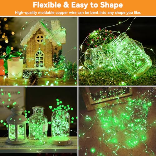 Twinkle Fairy Lights 8 Modes with Remote and Timer 33ft 100LED USB Plug in String Lights Waterproof String Lights for Bedroom Indoor Wreath Party Wedding Christmas Decoration, Green - color: Green, size: 1 Pack