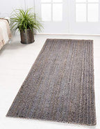 Unique Loom Braided Jute Collection Area Rug - Dhaka (2' 7" x 6' 1" Runner, Gray) - color: Grey, size: 2'7" x 6'1" (Runner)