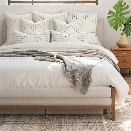 ZONYO Throw Pillow Covers 18x18 Set of 2, Textured Woven Cotton Decorative Cushion Covers with Fringe Tassel, Fade Resistant Washable for Couch Sofa Bed Patio, Boho Farmhouse Modern Decor, Brown - color: Brown, size: 18" x 18" (Pack of 2)