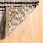 Dash & Albert Jute Ticking Indigo Handwoven Rug, 5 X 8 Feet, Blue Stripe Pattern - color: Jute Ticking Indigo, size: 5' x 8' (Rectangular)