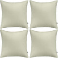 Thmyo 4-Pack 100% Cotton Comfortable Solid Decorative Throw Pillow Case Square Cushion Cover Pillowcase Sublimation Blank Pillow Covers DIY Throw Pillowcase for Sofa Bedroom(20x20 inch/ 50x50cm,Beige)