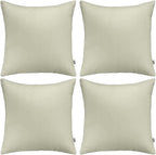 Thmyo 4-Pack 100% Cotton Comfortable Solid Decorative Throw Pillow Case Square Cushion Cover Pillowcase Sublimation Blank Pillow Covers DIY Throw Pillowcase for Sofa Bedroom(20x20 inch/ 50x50cm,Beige)