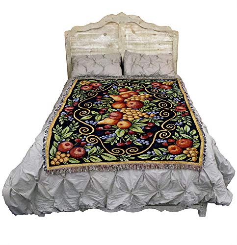 Pure Country Weavers Fruit Design Blanket by Elena Vladykina - Garden Floral Gift Tapestry Throw Woven from Cotton - Made in the USA (72x54) - color: Fruit Design