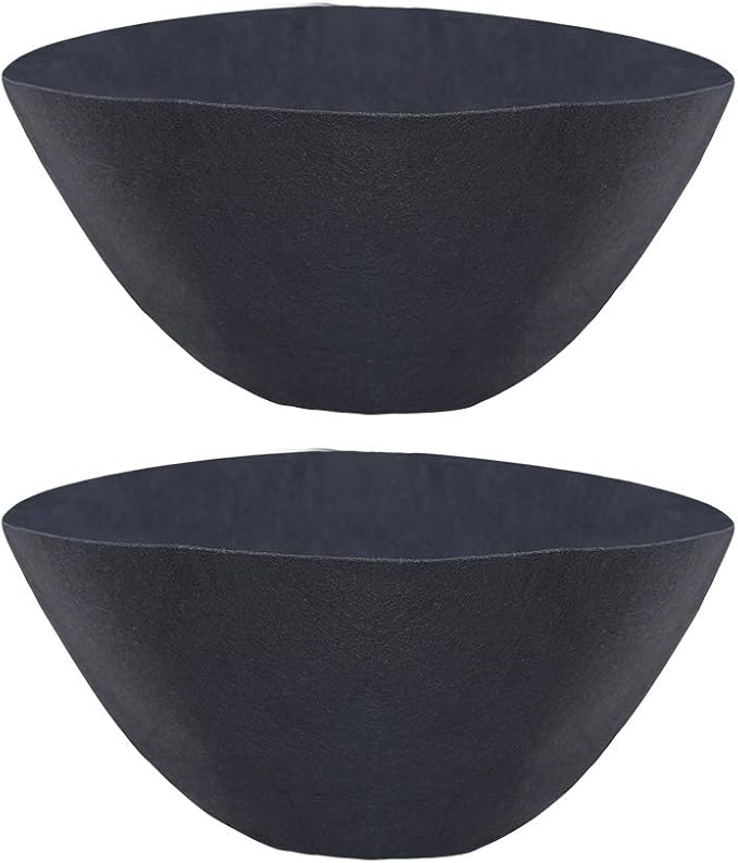 nongcunren Non-Woven Fabric Plant Grow Bags Replacement 16 inch 2 Pack Coco Liner Window Basket,Trough Shaped Wall and Deck Mount Planters,Round Hanging Basket (2Pack, 16IN)
