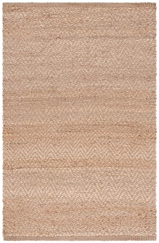 SAFAVIEH Natural Fiber Collection Accent Rug - 4' x 6', Natural, Handmade Farmhouse Fringe Jute, Ideal for High Traffic Areas in Entryway, Living Room, Bedroom (NF731A) - size: 4' x 6' (Rectangular)