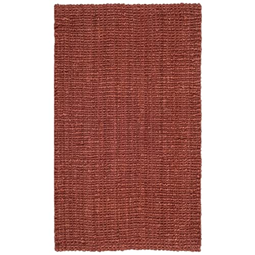 SAFAVIEH Area Rug 2x3 - Natural Fiber Collection - Rust, Handmade Jute, Farmhouse Style, Chunky Textured Thick Pile (NF447C) - color: Rust, size: 2' x 3' (Rectangular)