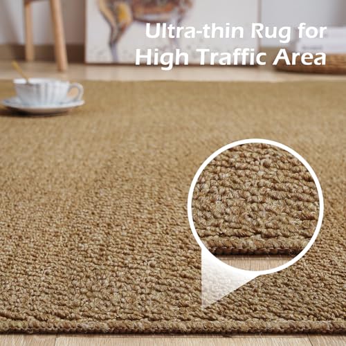 Softlife Hallway Runner Rug 2x6 ft Faux Jute Rugs Washable Entryway Rug Hall Carpet Runner Modern Farmhouse Laundry Kitchen Room Mat Long Carpet for Bathroom, Brown - color: Brown, size: 2' x 6' (24"x72")