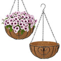 10 inch Metal Hanging Baskets for Plants Outdoor, 2 Pack Metal Wire Hanging Basket Planter with Coco Liner Flower Pots for Indoor Outdoor Garden Porch Patio, Heart-Shaped - size: 10" x 2 Pack, style: Heart