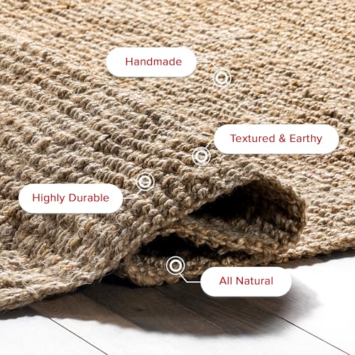 Nuloom Daniela Natural, 3' x 5', Handmade, Jute, Tassel, Soft and Textured, High Traffic, Stain Resistant, Easy Clean, Durable Area Rug for Bedroom, Living Room, Dining Space, Foyer, Entryway - color: Natural, size: 3' x 5' (Rectangular)