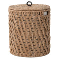 Round Sea Grass Laundry Basket with Removable Liner and Lid with Handle - Handwoven Seagrass in Coastal, Natural Decor Style - Seagrass Storage Bin for Your Home - 18 in. height - from Kouboo