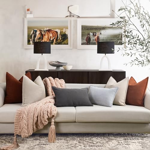 ZWJD Beige Lumbar Pillow Covers 12x20 Set of 2 Chenille Throw Pillow Covers with Elegant Design Soft and Luxurious Decorative Throw Pillows for Couch, Bed, and Home Decor - color: Beige, size: 20" x 12" (Pack of 2)