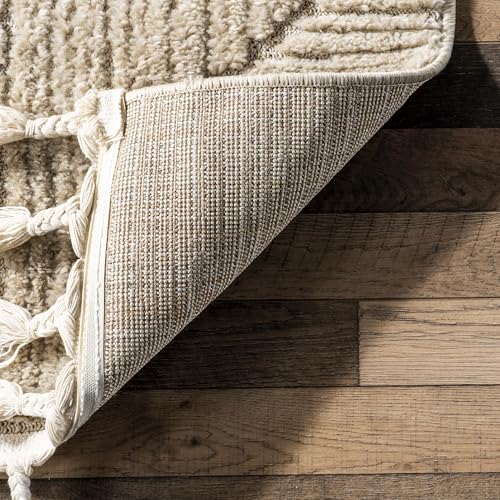 Nuloom Kerry Beige, 6' Round, Geometric, Soft and Cozy, High Traffic, Stain Resistant, Easy Clean, Durable Area Rug for Bedroom, Living Room, Dining Space, Den, Foyer, Entryway - color: Kerry Beige, size: 6' (Round)