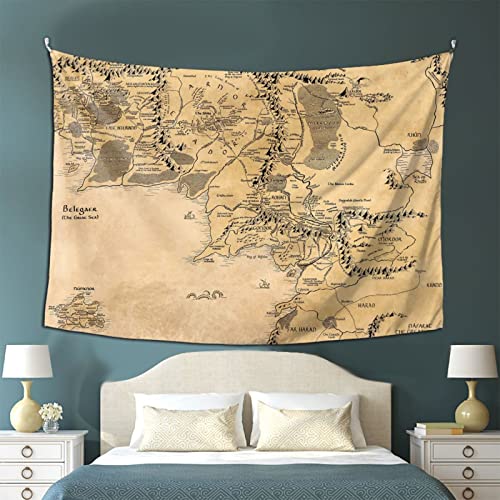 IMZEUSYEP Middle Retro Earth Map Tapestry Wall Hanging Decorative Wall Tapestries Wall Art Decoration Tapestries Home Decor For Dormitory Living Room 80x60 Inch - size: 80"L x 60"W