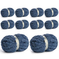 10 Pack Jumbo Chenille Yarn for Crocheting, #10 Super Bulky Baby Soft Yarn for Hand Knitting, 220 yds /70.5 oz Fluffy Chunky Knit Throw Blanket Yarn (Navy Blue) - color: Navy Blue