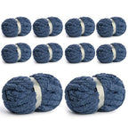 10 Pack Jumbo Chenille Yarn for Crocheting, #10 Super Bulky Baby Soft Yarn for Hand Knitting, 220 yds /70.5 oz Fluffy Chunky Knit Throw Blanket Yarn (Navy Blue) - color: Navy Blue
