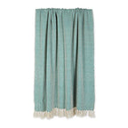 DII Chevron Throw Collection Handloomed Cotton, 50x60, Teal - color: Teal, size: 50x60"