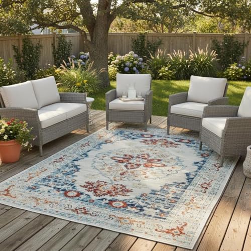 Traditional Floral Distressed Texture Vintage Rug for Living Room Diningroom Bedroom Playroom Nursery Room 2x3 Orange Beige Carpet Boho Washable Kitchen Hallway Office Thin Area Rugs - color: L, size: 2x3ft
