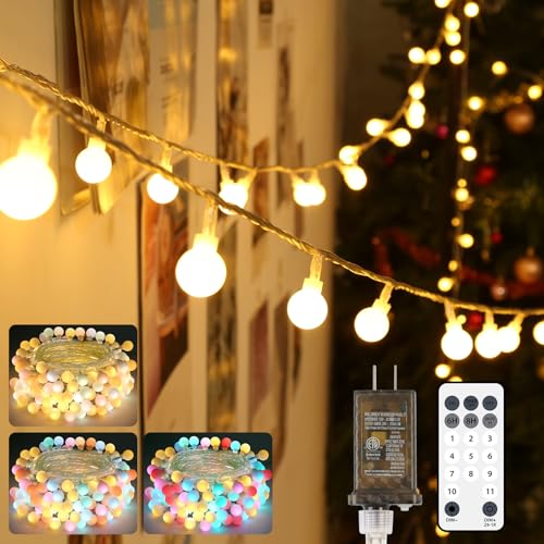 OMIKA 50FT Connectable Globe String Lights Outdoor Waterproof, 150 LED Fairy Lights with Remote Timer, Multicolor and Warm White Plug in Pastel String Lights for Indoor,Bedroom, Party, Classroom Décor - color: Color Changing, size: 50ft 150LED