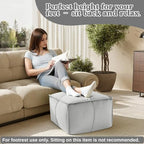 MeMoreCool Stuffed Round Pouf Ottoman Foot Rest, Floor Pouf Foot Stool with Soft Foam Chunk Filling, Small Round Ottoman Footstool Circle Footrest for Living Room - color: Piping Light Grey