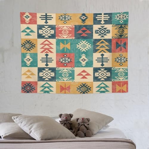 Bohemian Aztec Patchwork Tapestry, Vintage Abstract Pattern Tapestries Home Decor for Living Room Bedroom Decoration 40in Wx30in H (102×76cm) - color: Bohemian Tapestry-28, size: 40in"Wx30in"H (102×76cm)