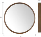 WallBeyond Circle Mirror with Wood Frame, 28" Round Modern Decoration Large Home Decor Mirror for Bathroom Living Room Bedroom Entryway (28" Diameter, Walnut)
