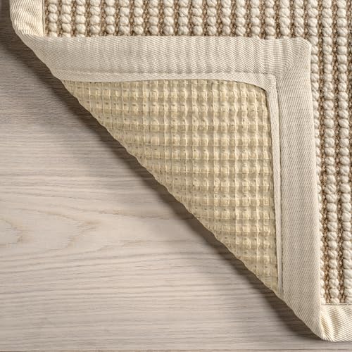 Rugs USA 3' x 5' Patricia Handmade Jute and Wool Indoor Area Rug, Solid Farmhouse Design, Natural Fiber, for Bedroom, Living Room, Hallway, Office, Kitchen, Entryway, Ivory - size: 3' x 5' (Rectangular)