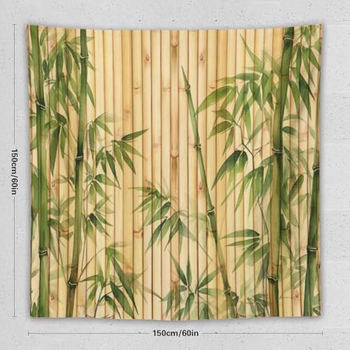 HZOHNAGO Bamboo Tapestry Chinese Style Green Leaves Printed Wall Tapestry Painting Wall Hanging for Bedroom Living Room Dorm 60" W x 60" H - color: Bamboo-6, size: 60"L x 60"W