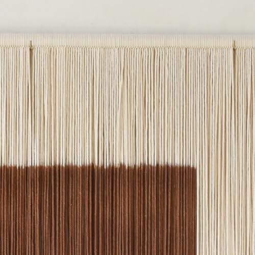 Macrame Wall Hanging Large Dip Dye Tapestry Fiber Wall Art Boho Bedroom Décor 57''W*35''L - color: Brown