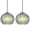 Mikeru 2-Pack Mint Glass Pendant Lights Kitchen Island Lighting Single Globe Pendant Light Fixtures Century Modern Kitchen Island Pendant Lighting for Bedroom Living Dining Room Light (Without Bulbs) - color: Mint-1 Light-2PC