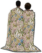 Pure Country Weavers William Morris Golden Lily Pink Blanket - Arts & Crafts - Gift Tapestry Throw Woven from Cotton - Made in the USA (72x54) - color: Pink, size: Large