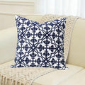 Slow Cow Throw Pillow Cover Navy Blue Embroidery Canvas Throw Pillow Cover for Couch Bed Sofa Navy Geometric Cushion Cover 18 x18 Inches - color: Navy Football, size: 18" x 18" (Pack of 1)