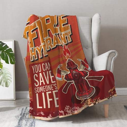 Firefighter Blanket Gifts for Men - Fireman Practitioner Hydrant Fire Fighter Throw Appreciation Gifts for Boy Adult Son Bed Couch Firefighters' Day Birthday Christmas lightweight Blanket 50"x60" - color: Firefighter 2