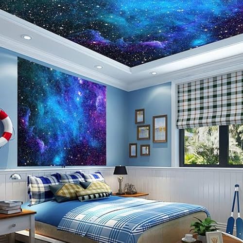 Apdidl Galaxy Tapestry for Bedroom Aesthetic Space Blue Night Starry Sky Stars Universe Tapestry Mysterious Nebula Wall Hanging Backdrop Room Decor for Bedroom Living Room (51'' x 60'') - color: Space Galaxy, size: 60"L x 51"W