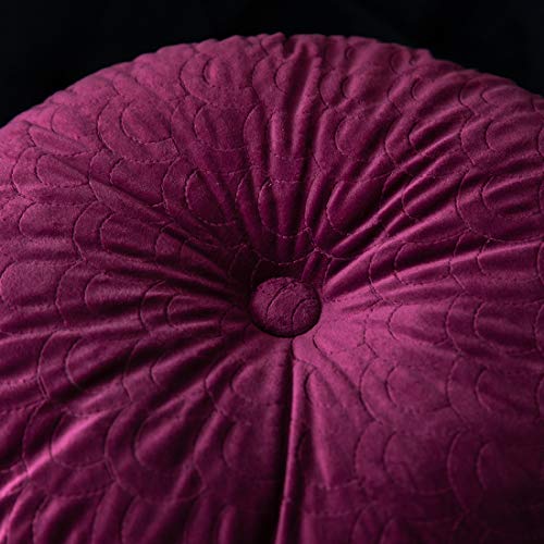 vctops Velvet Soft Round Chair Pads Cute Gradient Pom Pom Indoor Dining Chairs Cushion (Purple, Diameter 16") - color: Purple, style: Diameter 16 Inch