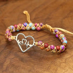 Women Boho Wrap Bracelet,Handmade Natural Stone Crystal Emperor Beads Heart Bracelet, Fashion Bohemian Jewelry Gift for Women - color: Heartbeat