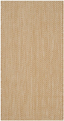 SAFAVIEH Outdoor Accent Rug 2'x3'7" - Courtyard Collection - Coastal Design, Natural & Cream, Durable & Easy Cleaning, Ideal for Patio, Entryway, Mudroom (CY8022-03012) - color: Natural/Cream, size: 2' x 3'7" (Rectangular)