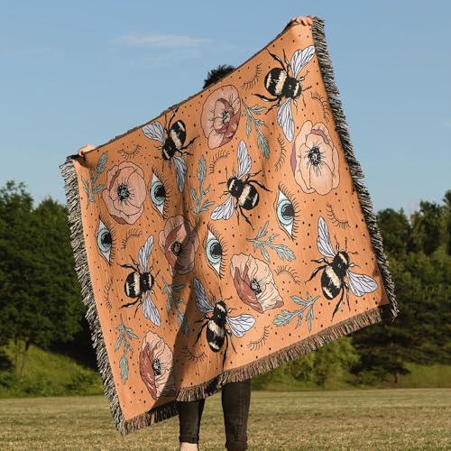 Boho Throw Blanket Colorful Cotton Blanket Retro Bohemian Tapestry Reversible Hippie Sheets Room Decor - color: Orange