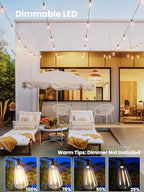 Svater Outdoor String Lights 150 FT, Waterproof Outside Light 78 Bulbs | Patio Hanging Lighting, Connectable For Bistro Cafe Market Backyard, Shatterproof ST38 Dimmable Edison LED Bulb, 2700K - size: 150FT