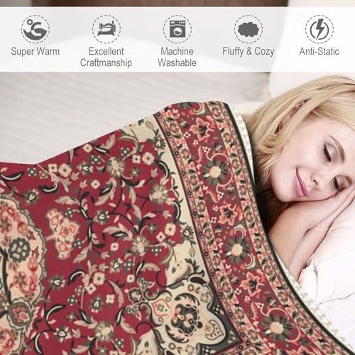 Boho Bohemian Throw Blanket,Rustic Farmhouse Vintage Traditional Ethnic Textures Pattern Soft Throw Blanket for Couch Sofa Camping Office Travel Home Bedroom Decor All Seasons 30"x40" - color: Boho-18, size: 30x40in