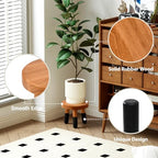 Rubber Wood 9" Round Plant Stand |Dip Dyed Black Stool, Wood Riser |Milking Stool (8" H) - color: 8" Tall Black