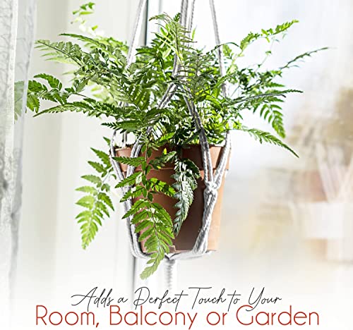 Plant Hanger Indoor, Macrame Plant Hangers Indoor Macrame Hanging Planters for Indoor Plants - 6 Pack Hanging Plant Holders Indoor Hanging, Macromay Plant Hangers for Indoor Plant Hanger,Gray - color: Gray, size: Pack of 6