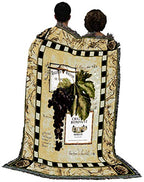 Pure Country Weavers Grapes and Labels IV Blanket - Garden Floral Gift Tapestry Throw Woven from Cotton - Made in the USA (72x54) - color: Grapes Labels IV