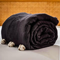 Muslin Blanket - Pure 100% Turkish Cotton Airy Soft Light Versatile Gauze Throw Blanket for Bed, Couch, Sofa (Black, Twin XL Size (71" x 95" inch)) - color: Black, size: Twin XL Size ( 71" x 95" inch )
