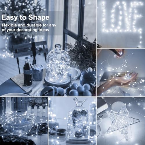 kolpop 6 Pack LED Fairy Lights Battery Operated, Mini Twinkle String Lights Battery Powered Waterproof for Christmas Mason Jars Party,Cool White - color: Cool White, size: 6 Pack